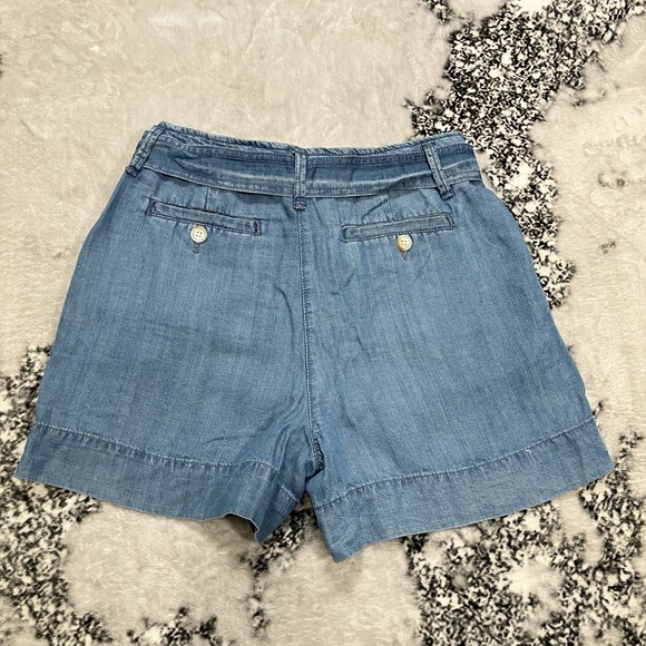 Elie Tahari Chambray Shorts Womens Size 4 Blue Tie Waist Lightweight Summer NWOT - Picture 7 of 12